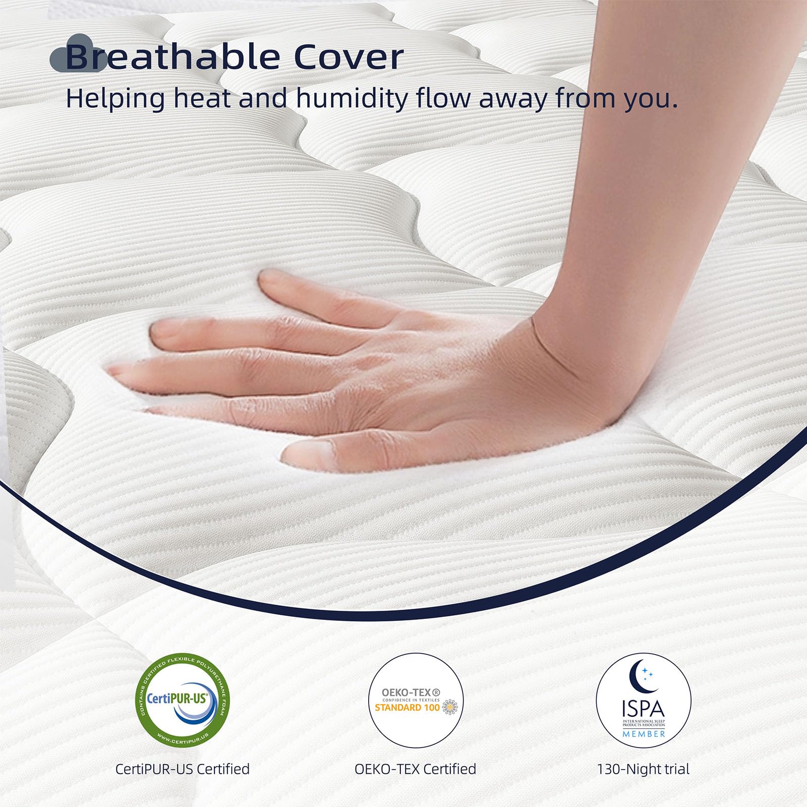 Crystli Full Size Mattress 14 Inch Memory Foam Hybrid Mattress Bed In A Box With Zero Pressure Foam, Innerspring Mattresses For